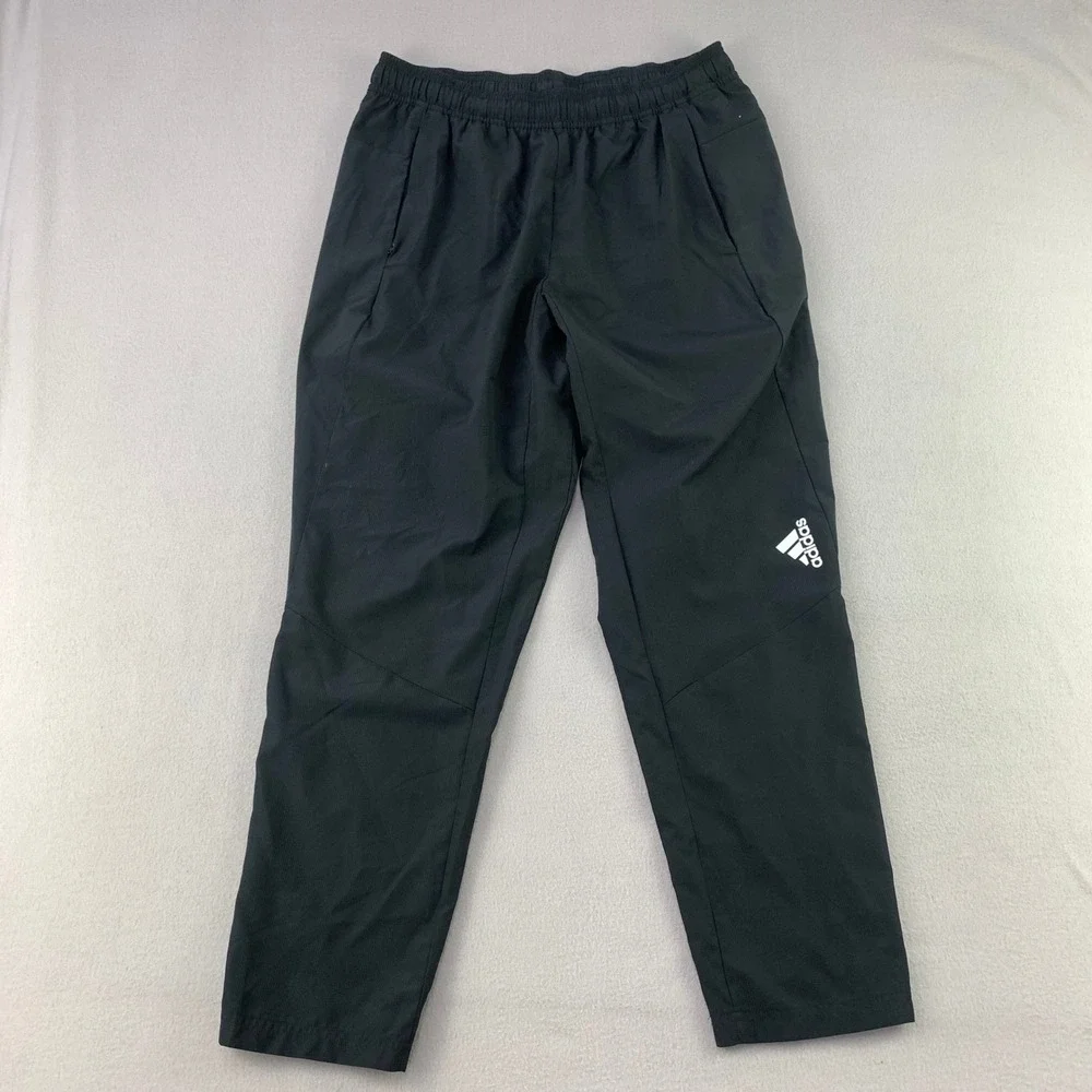 adidas AeroReady Pants Mens L Black Athletic Sportswear Ankle Crop Soccer Taper